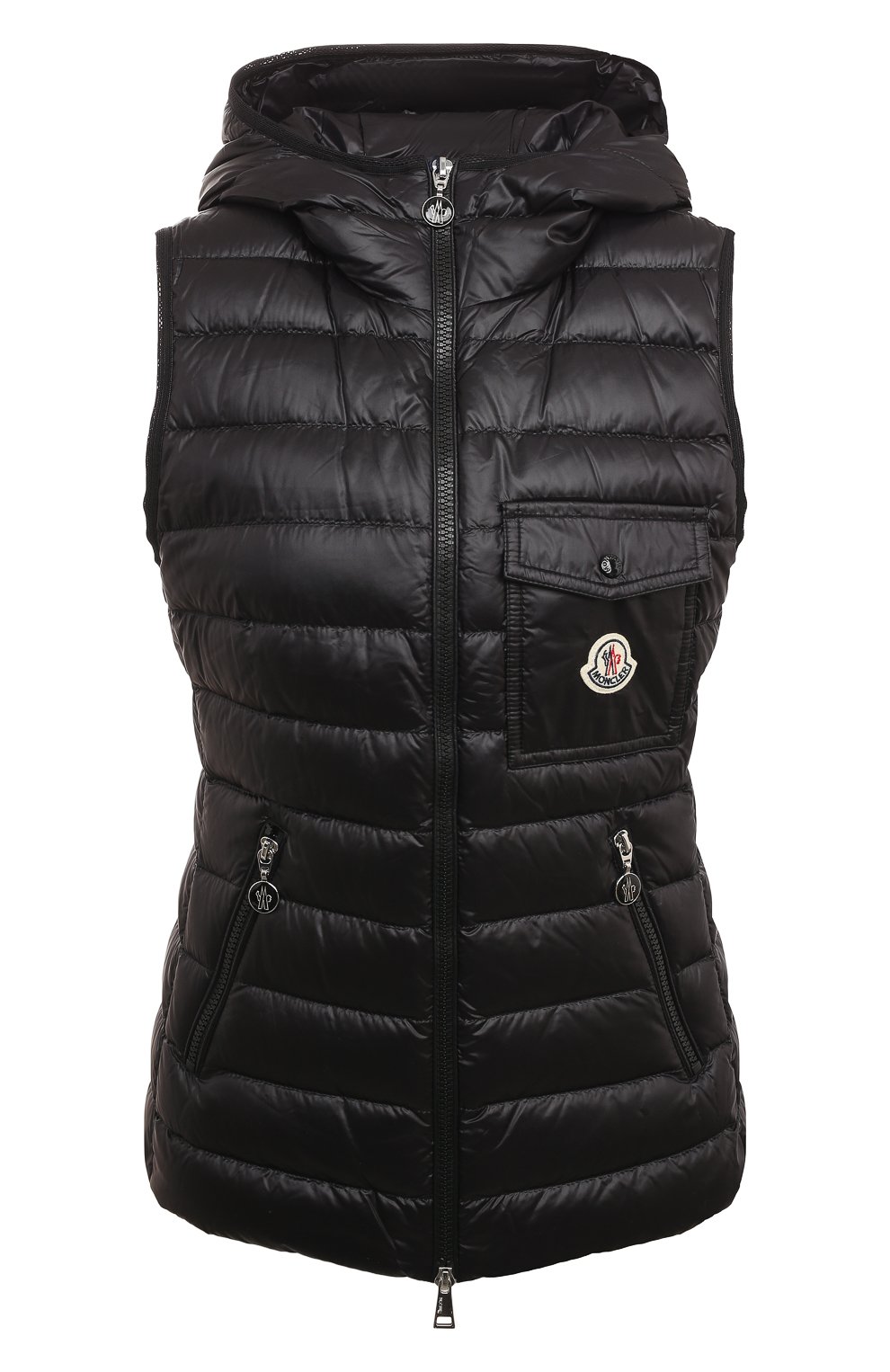 Пуховый жилет glygos MONCLER черного цвета по цене 129000 руб., арт. I10931A00028/595ZZ, фото 1 Пуховый жилет glygos MONCLER, арт. I10931A00028/595ZZ, фото 1