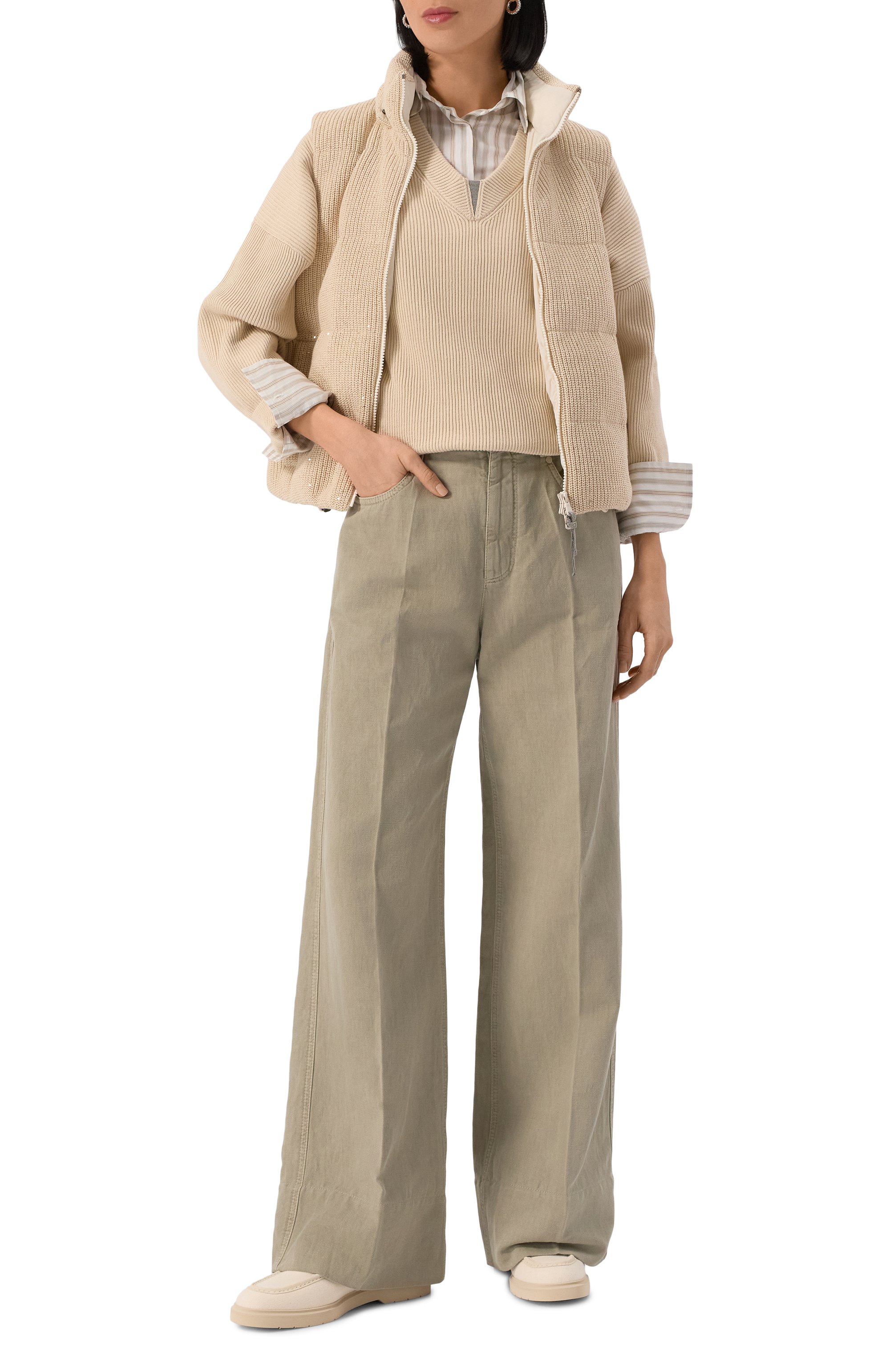 Хлопковый пуловер BRUNELLO CUCINELLI, арт. M19255002, фото 2