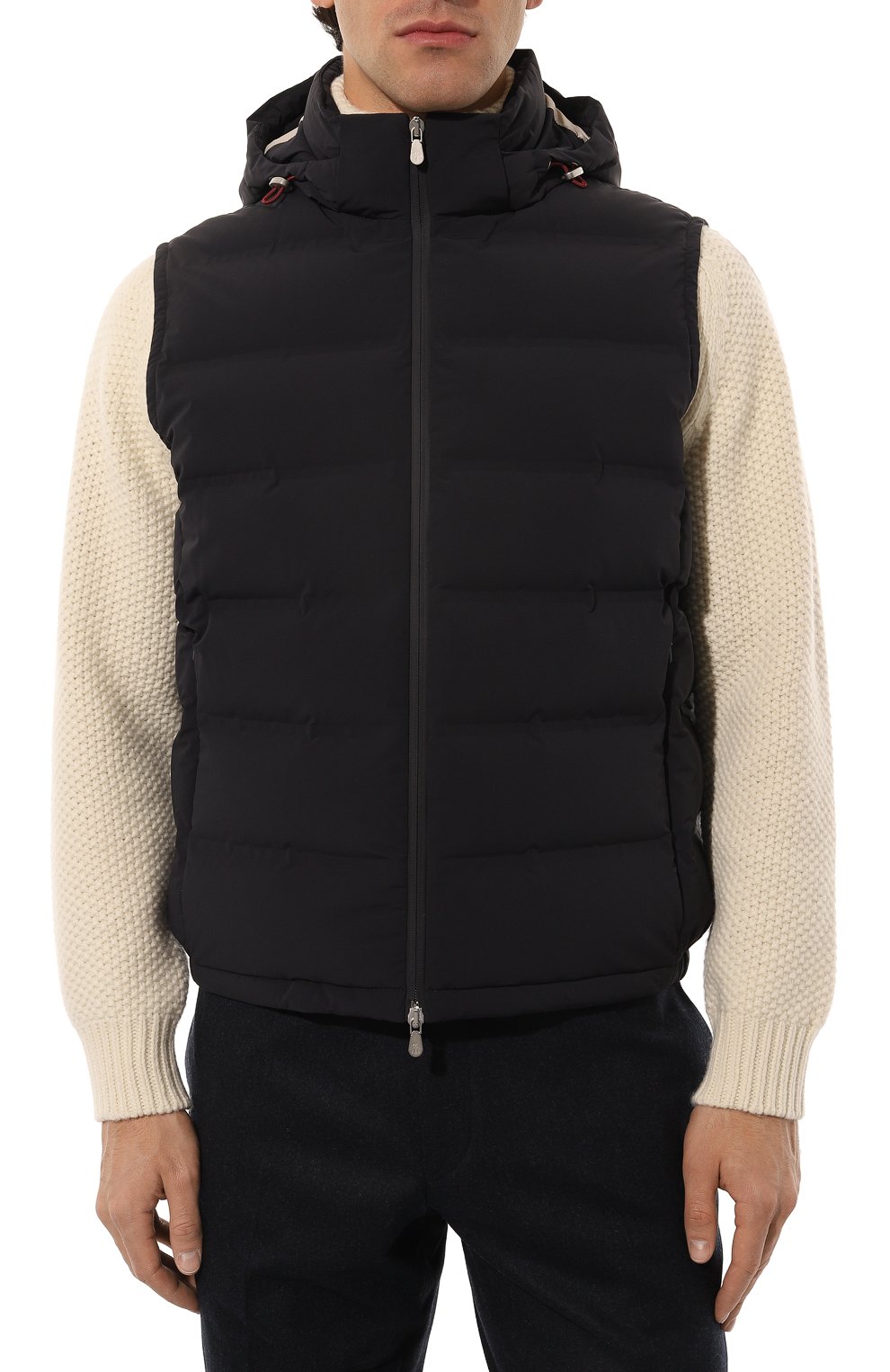 Пуховый жилет BRUNELLO CUCINELLI темно-синего цвета по цене 494500 руб., арт. MM4911995, фото 3 Пуховый жилет BRUNELLO CUCINELLI, арт. MM4911995, фото 3