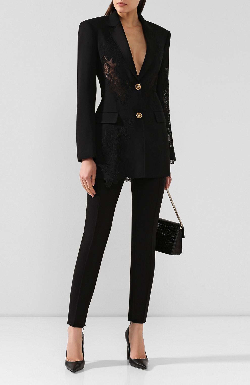 Жакет VERSACE черного цвета по цене 528500 руб., арт. A84448/A212457, фото 2 Жакет VERSACE, арт. A84448/A212457, фото 2