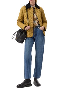 Женская куртка BURBERRY бежевого цвета, арт. 8108989 | Фото 2 (Материал внешний: Синтетический материал; Материал подклада: Хлопок; Рукава: Длинные; Длина (верхняя одежда): Короткие; Кросс-КТ: Куртка, Легкие; Стили: Кэжуэл)