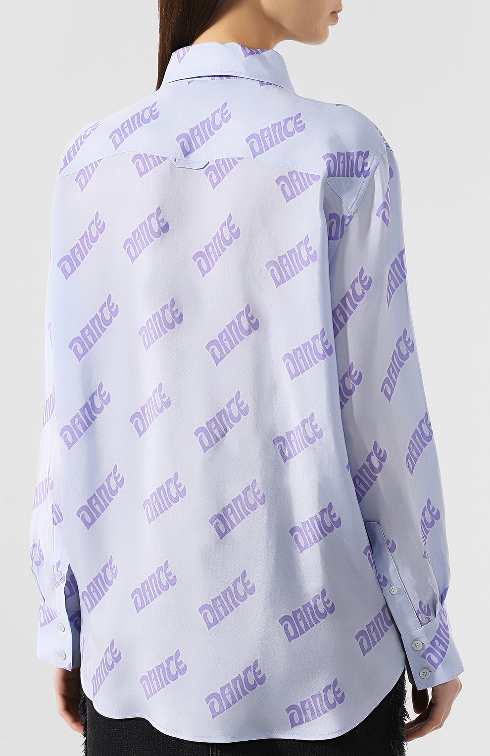 Рубашка из вискозы ACNE STUDIOS голубого цвета по цене 54500 руб., арт. AC0067, фото 4 Рубашка из вискозы ACNE STUDIOS, арт. AC0067, фото 4