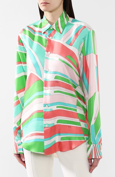 Шелковая блузка EMILIO PUCCI разноцветного цвета по цене 79950 руб., арт. 9HRJ92/9H751, фото 3 Шелковая блузка EMILIO PUCCI, арт. 9HRJ92/9H751, фото 3