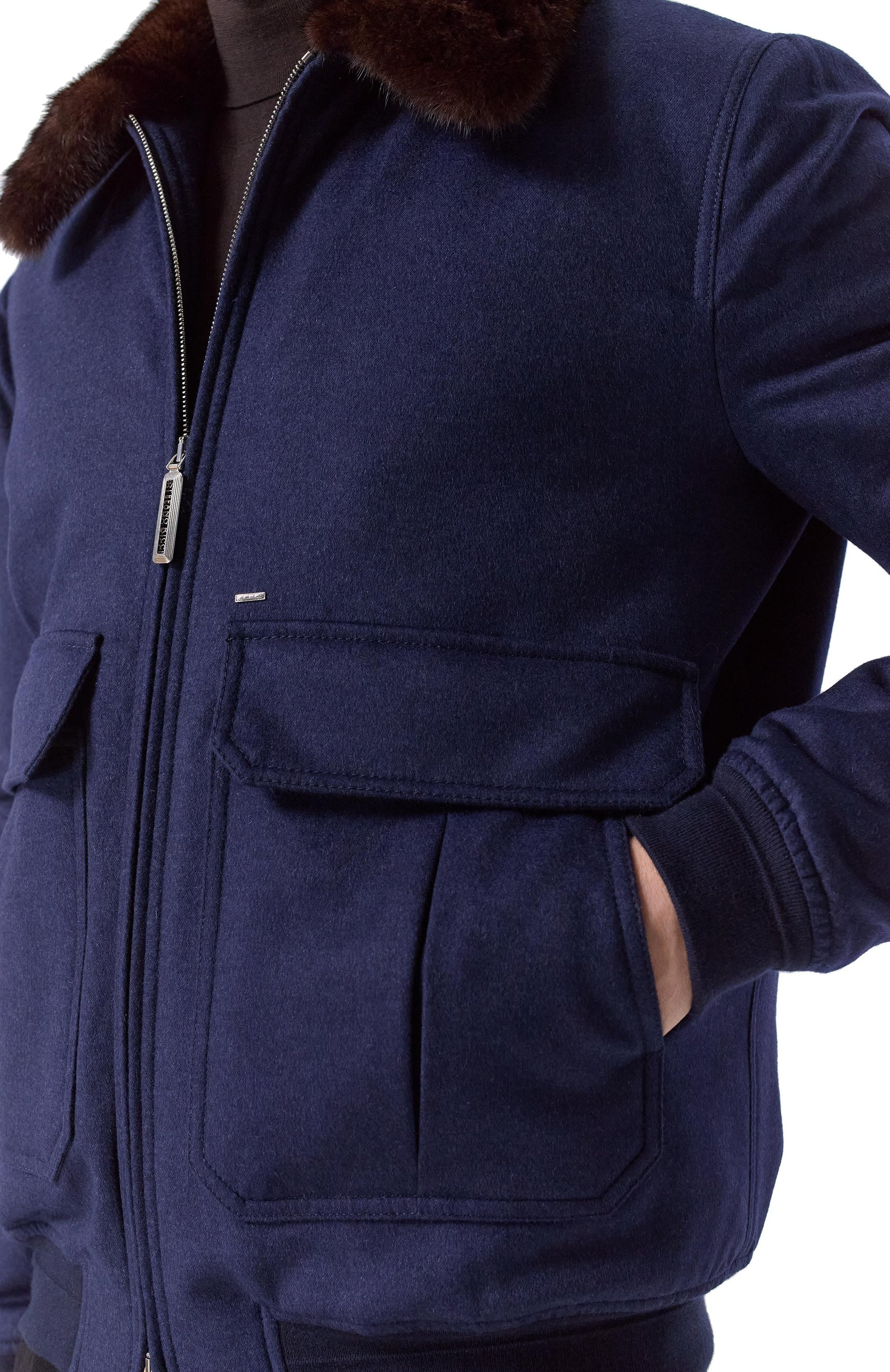 Кашемировый бомбер с воротником из норки STEFANO RICCI, арт. MZJ5300020/C069HC/60-62, фото 5