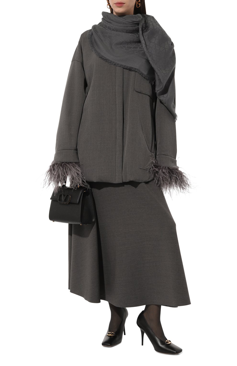 Шаль из шерсти и шелка VALENTINO, арт. 5W2EB104/LMH, фото 3