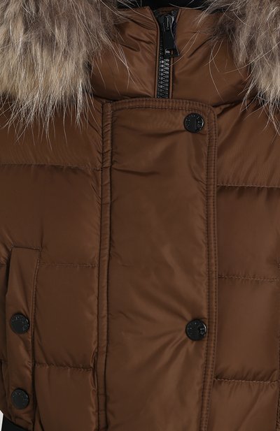 Стеганый пуховик с поясом и меховой отделкой капюшоном MONCLER, арт. C2-093-46877-25-68065, фото 5