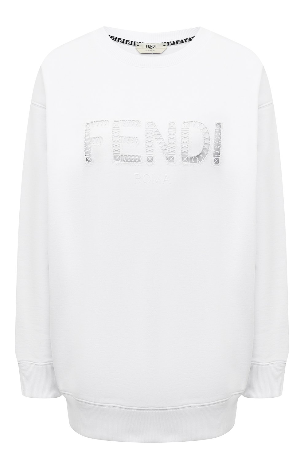 Хлопковый свитшот FENDI белого цвета по цене 94550 руб., арт. FS7248 AFLC, фото 1 Хлопковый свитшот FENDI, арт. FS7248 AFLC, фото 1