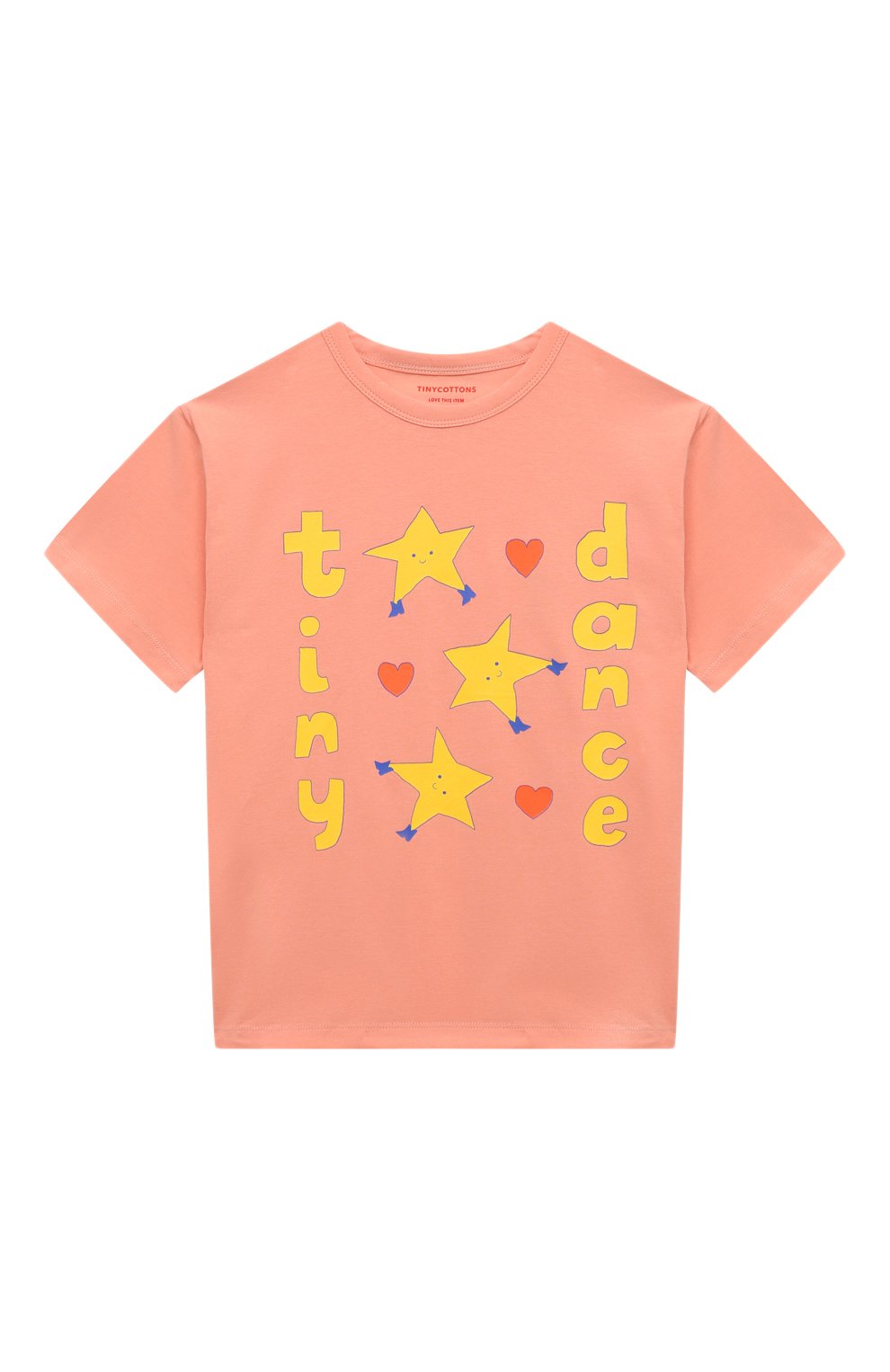 Хлопковая футболка TINYCOTTONS оранжевого цвета по цене 6950 руб., арт. SS24-055, фото 1 Хлопковая футболка TINYCOTTONS, арт. SS24-055, фото 1