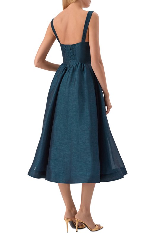 Платье изо льна и шелка Zimmermann 6847DC261 Синий  6847DC261 Фото 3