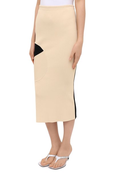Юбка из вискозы OFF-WHITE кремового цвета по цене 114500 руб., арт. 0WHL010F20KNI0016110, фото 3 Юбка из вискозы OFF-WHITE, арт. 0WHL010F20KNI0016110, фото 3