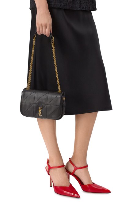 Женская сумка jamie 4.3 small SAINT LAURENT черного цвета, арт. 766754/AAB32 | Фото 2 (Драгоценные камни: Проставлено; Ремень/цепочка: На ремешке; Размер: small; Материал сплава: Проставлено; Материал: Натуральная кожа)