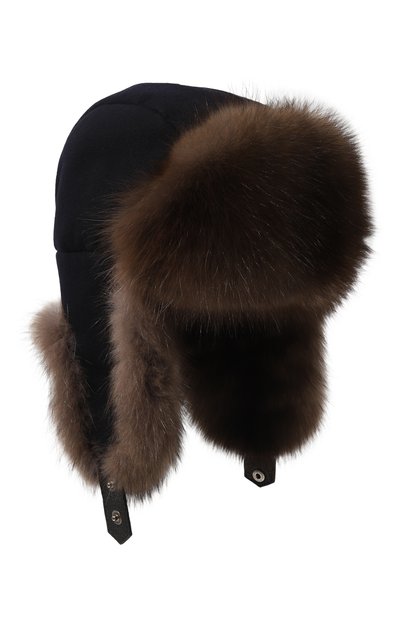 Мужская шапка-ушанка с отделкой из меха соболя FURLAND, арт. 0201414210008100007