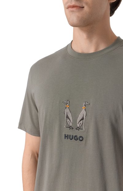 Хлопковая футболка HUGO, арт. 50549154, фото 5