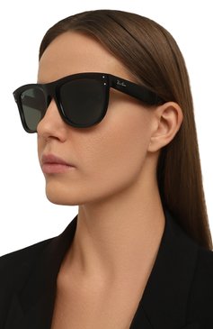 Женские солнцезащитные очки RAY-BAN черного цвета, арт. R0502S-6677VR | Фото 2 (Кросс-КТ: С/з-унисекс; Региональные ограничения белый список (Axapta Mercury): Не проставлено; Нос: Не проставлено; Материал: Пластик; Тип очков: С/з; Очки форма: Квадратные; Оптика Гендер: оптика-унисекс)