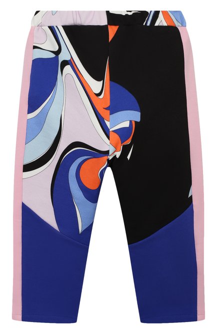 Детские хлопковые брюки EMILIO PUCCI разноцветного цвета, арт. 9N6140/ND760/2-4 | Фото 2 (Материал внешний: Хлопок; Девочки Кросс-КТ: Брюки-одежда; Ростовка одежда: 4 года | 104 см)