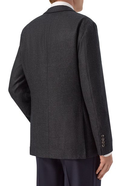 Шерстяной пиджак BRUNELLO CUCINELLI темно-серого цвета по цене 519500 руб., арт. MV4367BTD, фото 4 Шерстяной пиджак BRUNELLO CUCINELLI, арт. MV4367BTD, фото 4