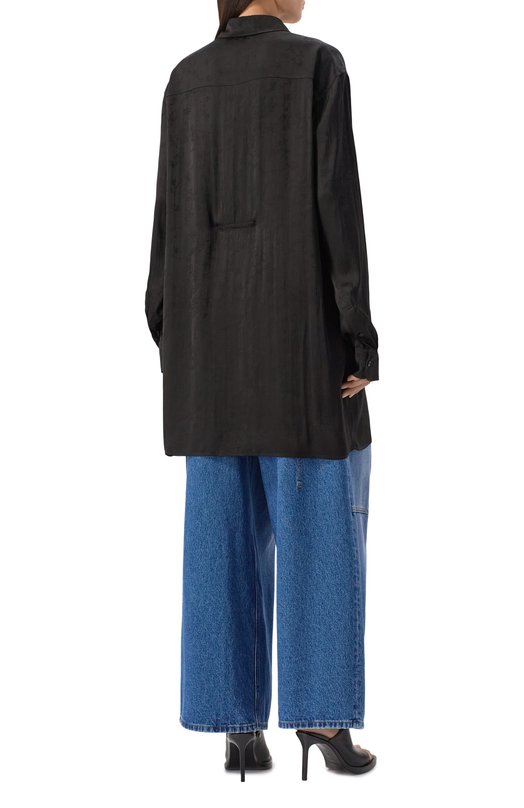 Рубашка из вискозы и шелка Ann Demeulemeester B0011748/FA611 Чёрный  B0011748/FA611 Фото 4