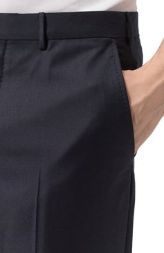 Мужские шерстяные брюки ZEGNA темно-синего цвета, арт. 75TB12/C22685 | Фото 5 (Материал сплава: Проставлено; Длина (брюки, джинсы): Стандартные; Драгоценные камни: Проставлено; Материал внешний: Шерсть; Случай: Формальный; Стили: Классический)