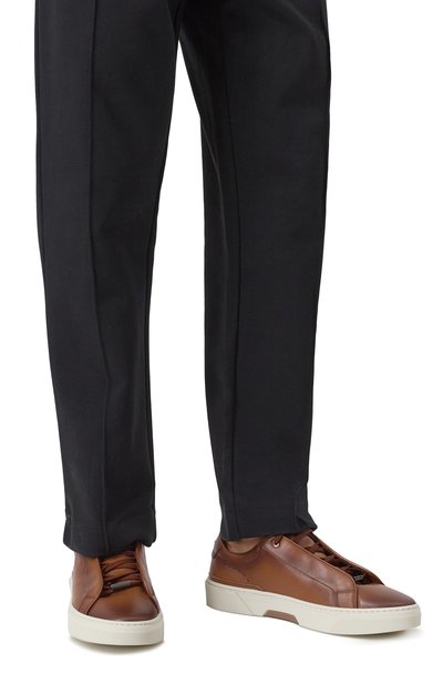 Кожаные кеды gary BOSS коричневого цвета по цене 59850 руб., арт. 50536619, фото 3 Кожаные кеды gary BOSS, арт. 50536619, фото 3