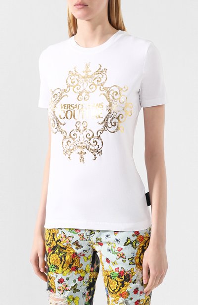 Хлопковая футболка VERSACE JEANS COUTURE, арт. B2HUA7AE-UDP608 BAR0QUE/30215, фото 3