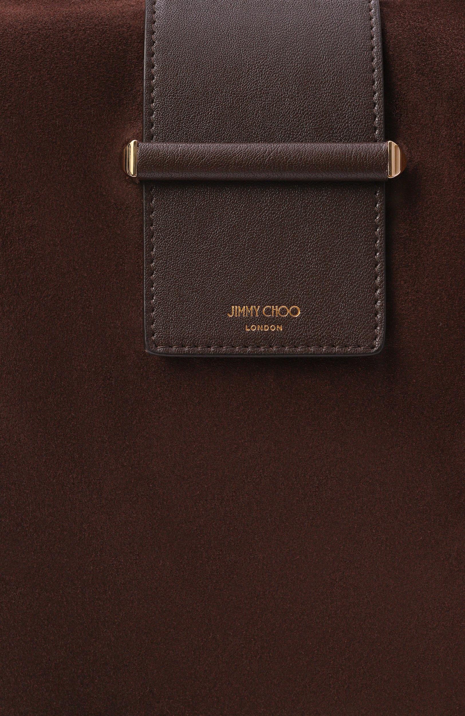 Сумка bar medium JIMMY CHOO темно-коричневого цвета по цене 177500 руб., арт. BAR H0B0/M/EQW_001, фото 6 Сумка bar medium JIMMY CHOO, арт. BAR H0B0/M/EQW_001, фото 6