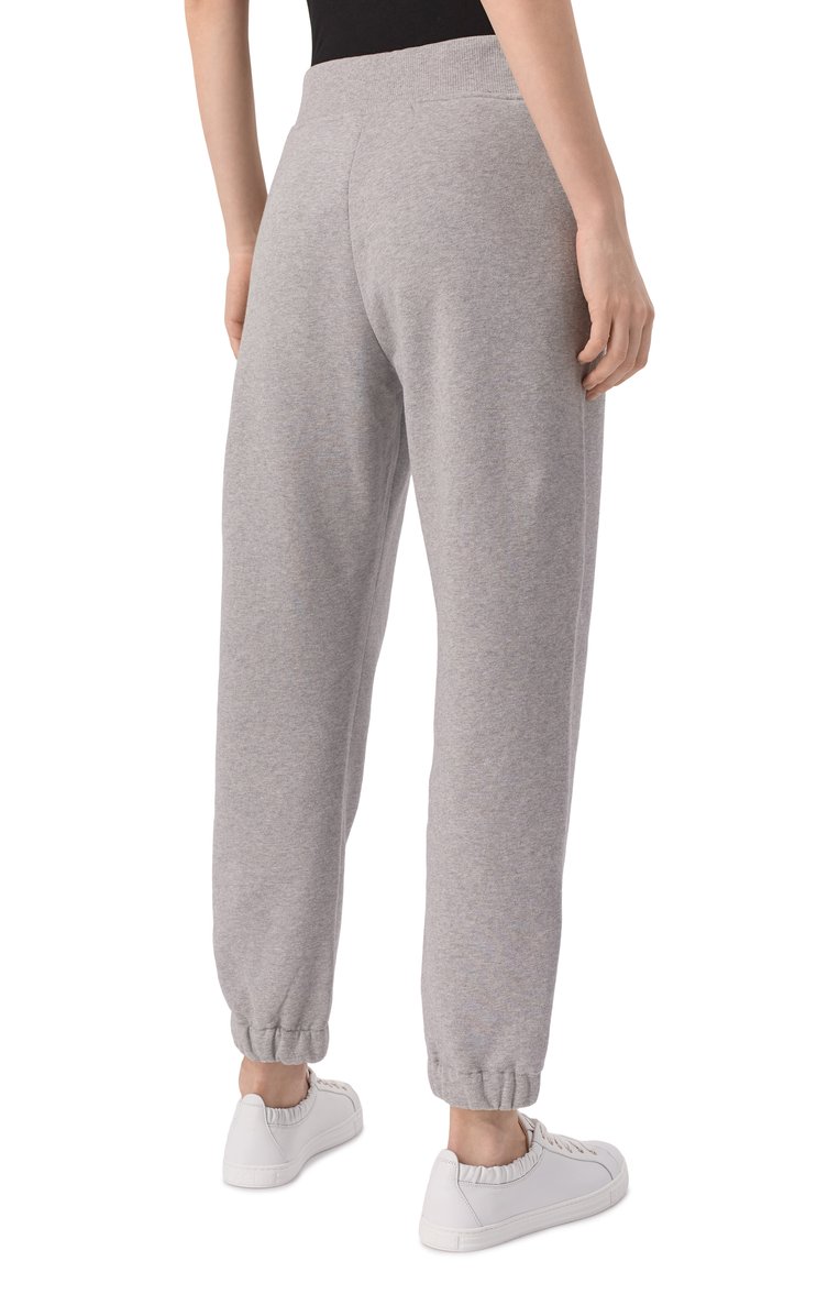 Женские хлопковые джоггеры WEEKEND MAX MARA серого цвета, арт. 0LIMPIA | Фото 4 (Длина (брюки, джинсы): Стандартные; Материал внешний: Хлопок; Стили: Спорт-шик; Женское Кросс-КТ: Брюки-одежда, Джоггеры - брюки; Автоматизация состава: Проставлено; Автоматизация ТО: Проставлено)
