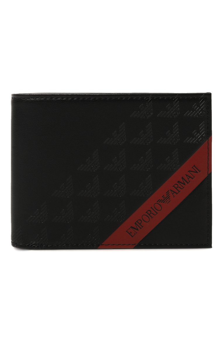 Мужской портмоне EMPORIO ARMANI черного цвета, арт. Y4R165/YQ12V | Фото 1 (Нос: Не проставлено; Материал: Экокожа, Синтетический материал)