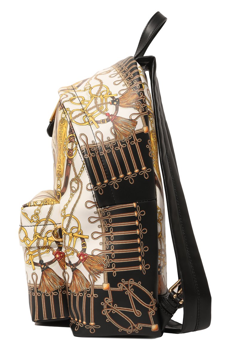 Женский рюкзак MOSCHINO бежевого цвета, арт. A7611/8023 | Фото 4 (Размер: medium; Материал: Натуральная кожа; Стили: Кэжуэл; Нос: Не проставлено)