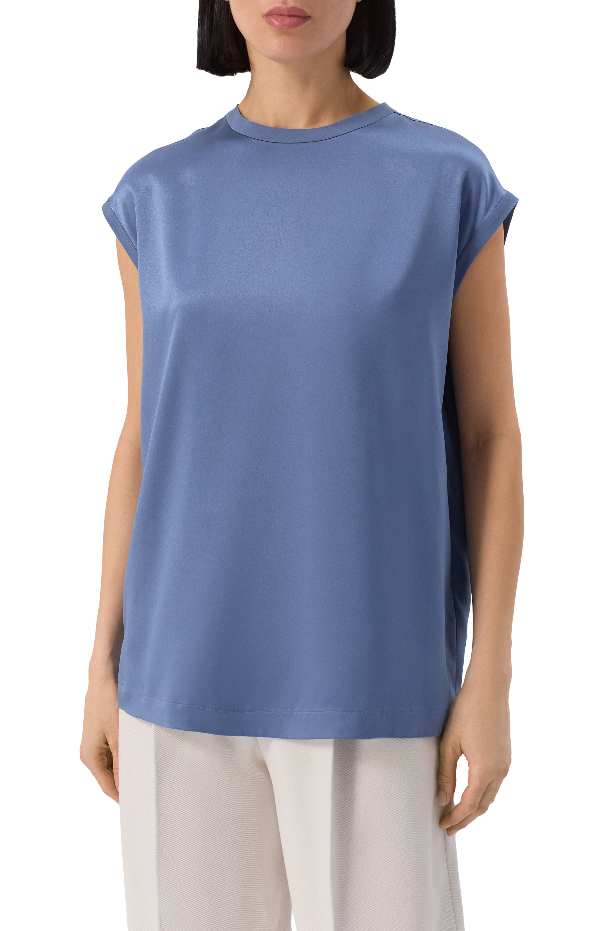 Атласный топ BRUNELLO CUCINELLI, арт. MPC59EH500, фото 3