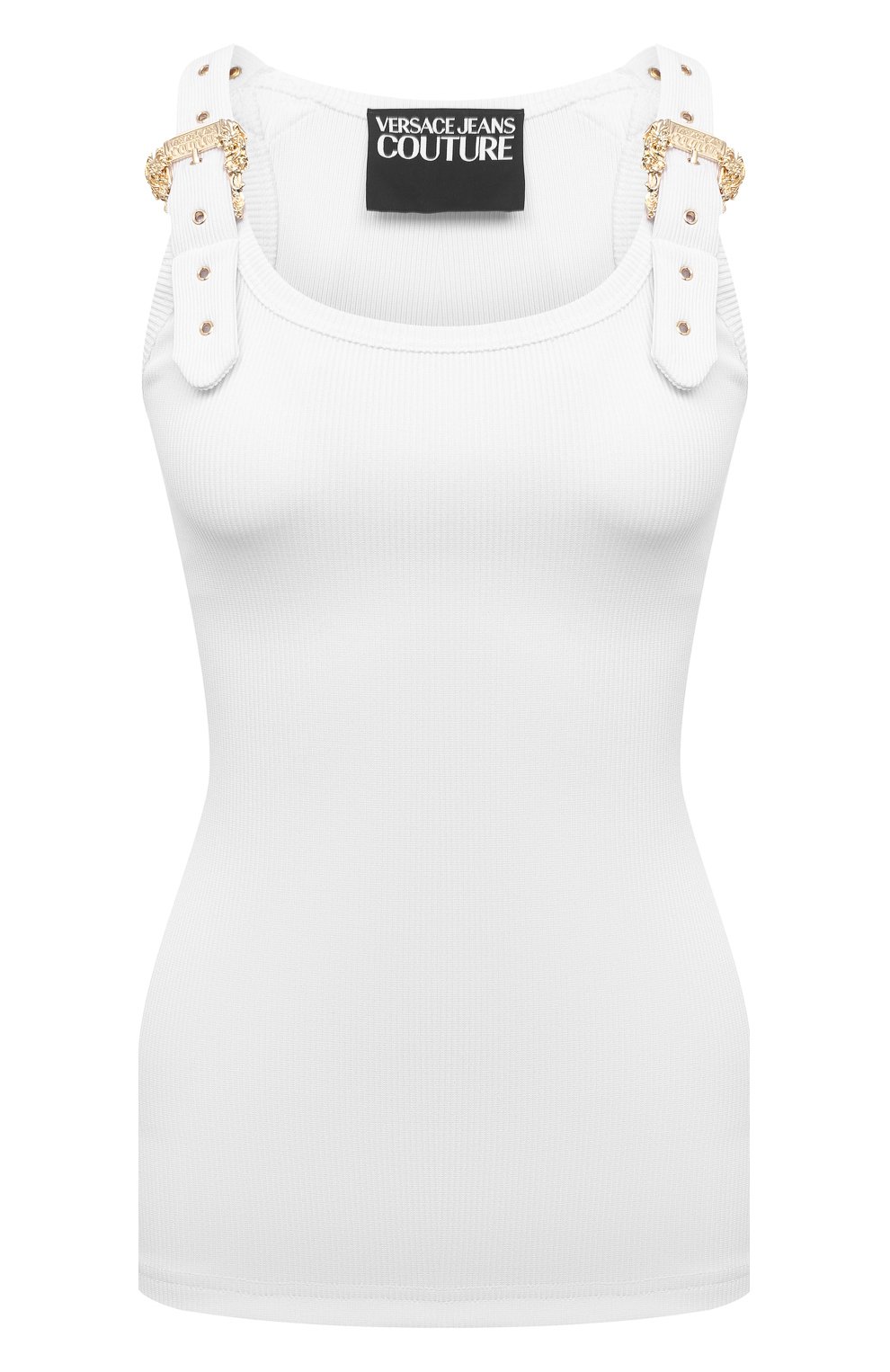 Топ VERSACE JEANS COUTURE белого цвета по цене 22650 руб., арт. D3HWA651-WDP621/10615, фото 1 Топ VERSACE JEANS COUTURE, арт. D3HWA651-WDP621/10615, фото 1