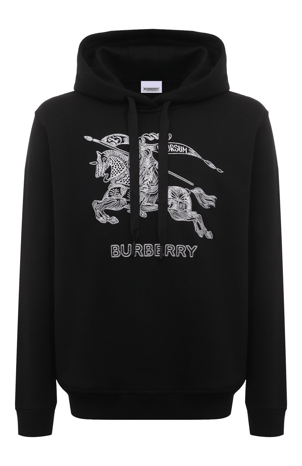 Хлопковое худи BURBERRY черного цвета по цене 105500 руб., арт. 8072776, фото 1 Хлопковое худи BURBERRY, арт. 8072776, фото 1