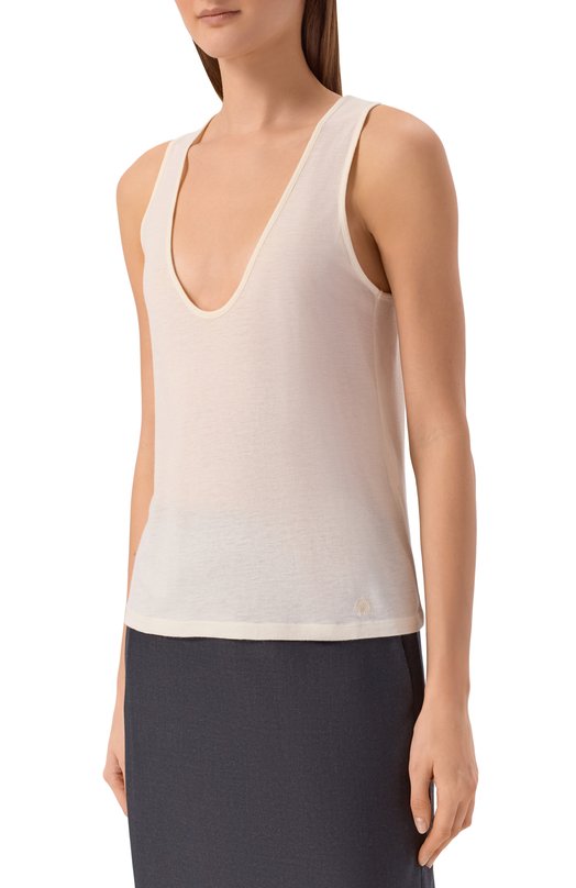 Майка из вискозы и шерсти Loulou de Saison ALBIA LDS Кремовый  ALBIA LDS Фото 3