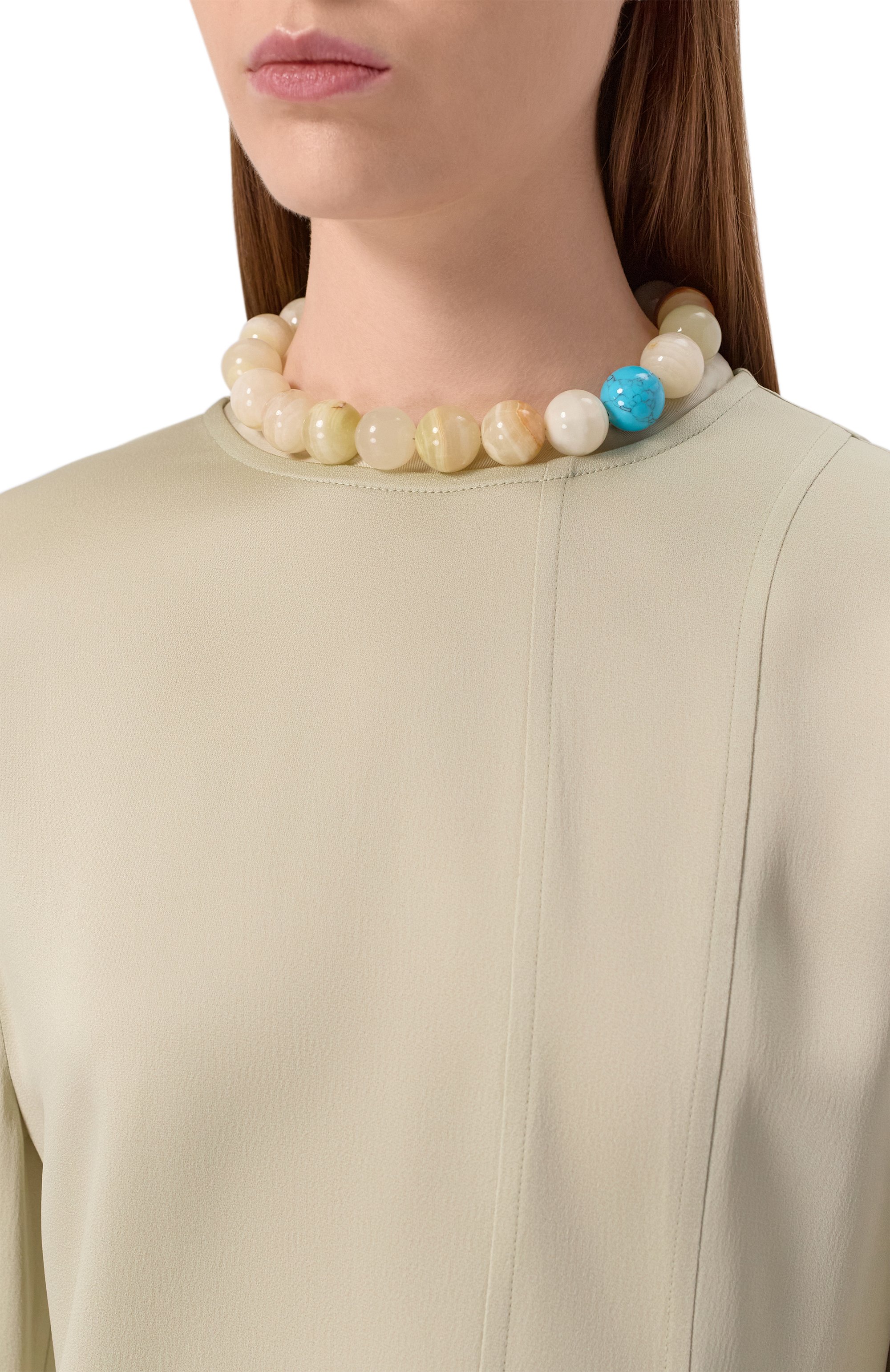 Бусы cartoon MOONKA бежевого цвета по цене 19700 руб., арт. CRT-111YL-BD00-ONX, фото 2 Бусы cartoon MOONKA, арт. CRT-111YL-BD00-ONX, фото 2