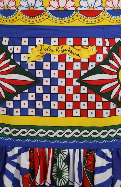 Хлопковая юбка DOLCE & GABBANA разноцветного цвета по цене 120500 руб., арт. F4A8QT/GDS11, фото 5 Хлопковая юбка DOLCE & GABBANA, арт. F4A8QT/GDS11, фото 5