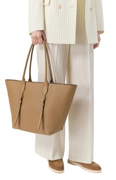 Женская сумка-тоут moore MICHAEL MICHAEL KORS бежевого цвета, арт. 30R5G90T7L | Фото 2 (Материал: Натуральная кожа; Размер: medium; Драгоценные камни: Проставлено; Материал сплава: Проставлено)