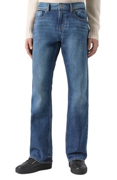 Мужские джинсы 7 FOR ALL MANKIND синего цвета, арт. JSMWE150GU | Фото 3 (Длина (брюки, джинсы): Стандартные; Кросс-КТ: Деним; Материал внешний: Деним, Хлопок; Силуэт М (брюки): Прямые; Детали: Делаве; Стили: Кэжуэл, Повседневный)