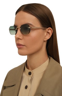 Женские солнцезащитные очки SATO EYEWEAR зеленого цвета, арт. TEREBELLUM II/S702 | Фото 2 (Региональные ограничения белый список (Axapta Mercury): Не проставлено; Нос: Не проставлено; Тип очков: С/з; Материал: Металл; Кросс-КТ: С/з-унисекс; Очки форма: Безоправные, Круглые; Оптика Гендер: оптика-женское)