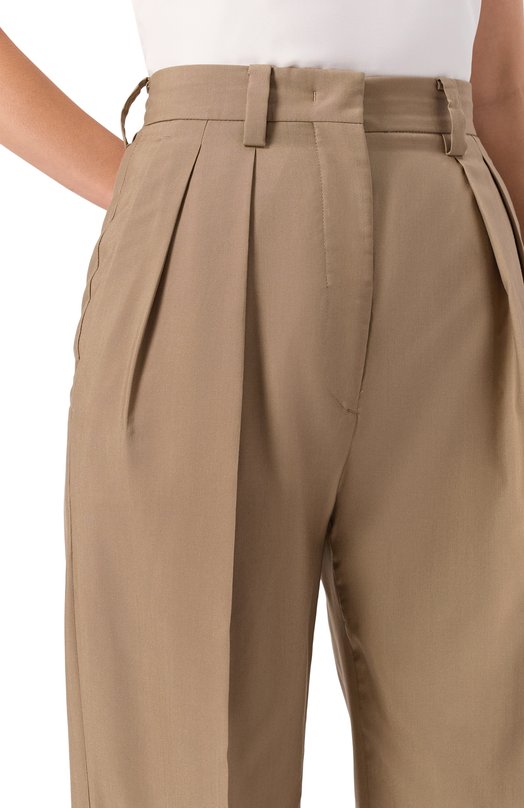 Брюки из шерсти и шелка MVST 25E/X2P/0/B071/3038 Бежевый  25E/X2P/0/B071/3038 Фото 5