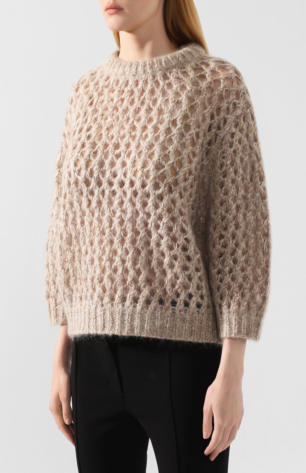 Свитер BRUNELLO CUCINELLI бежевого цвета по цене 113000 руб., арт. M9F386200, фото 3 Свитер BRUNELLO CUCINELLI, арт. M9F386200, фото 3