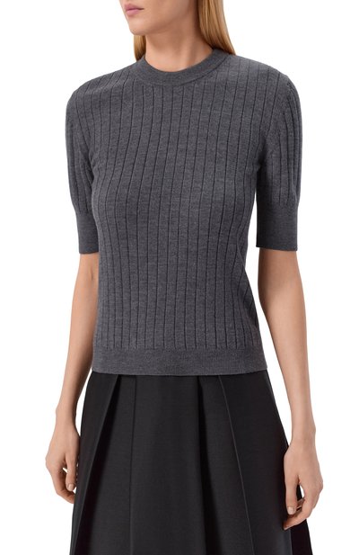 Шерстяной пуловер BOTTEGA VENETA серого цвета по цене 146500 руб., арт. 835467/V5L70, фото 3 Шерстяной пуловер BOTTEGA VENETA, арт. 835467/V5L70, фото 3