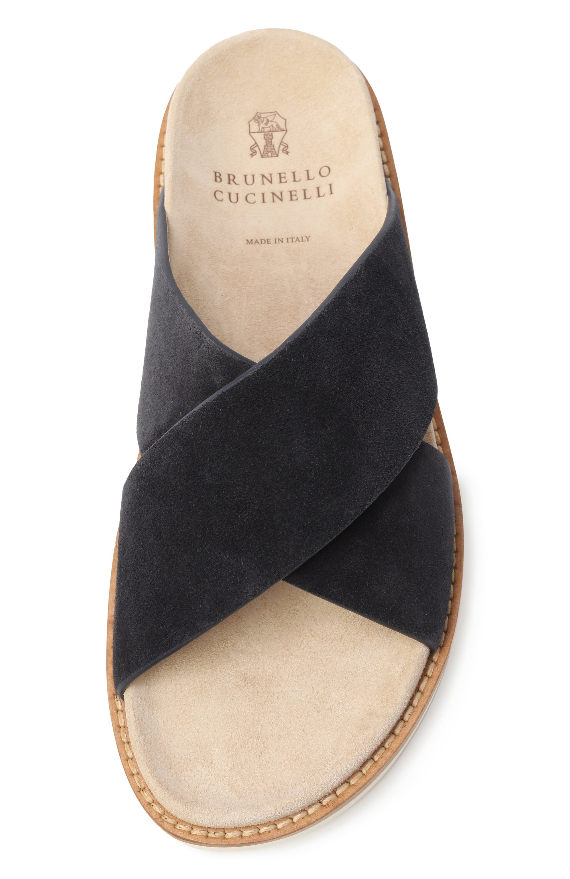 Замшевые шлепанцы cross-over BRUNELLO CUCINELLI, арт. MZUSILY327, фото 6