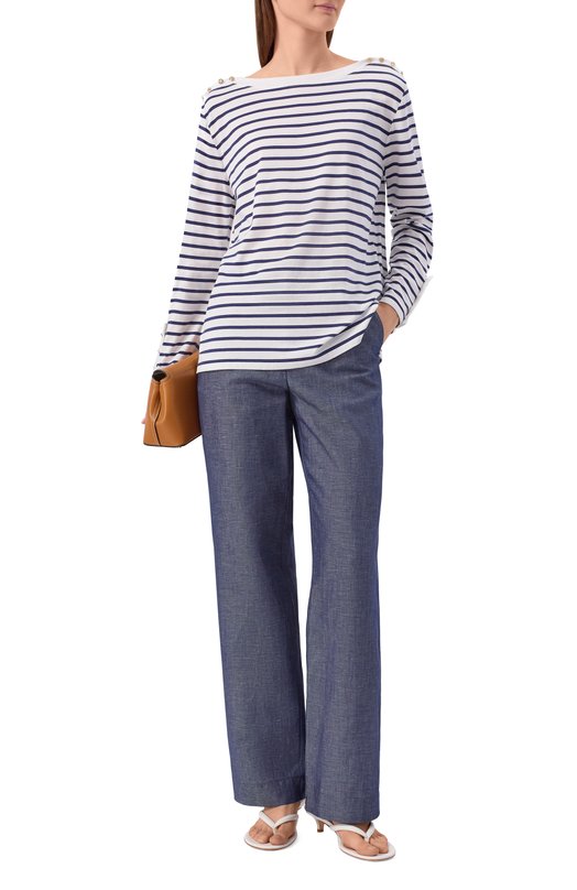 Брюки из хлопка и льна Gran Sasso 76280/60500 Синий  76280/60500 Фото 2