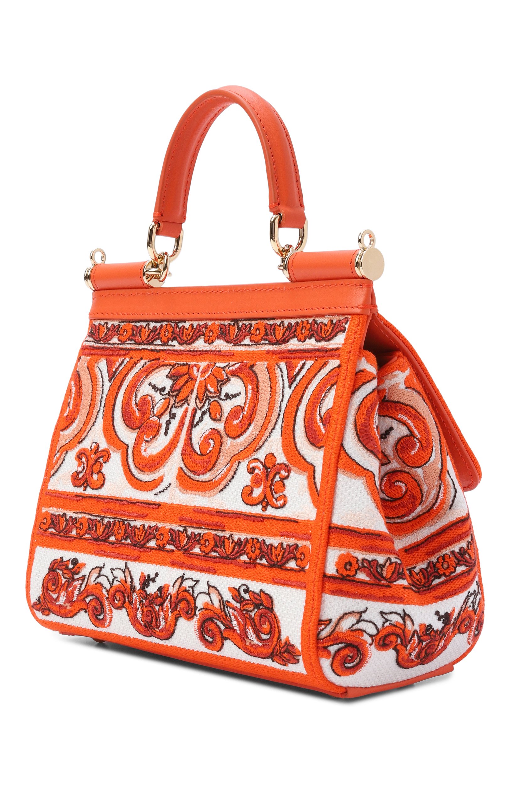Сумка sicily medium DOLCE & GABBANA оранжевого цвета по цене 299500 руб., арт. BB6003/BW050, фото 4 Сумка sicily medium DOLCE & GABBANA, арт. BB6003/BW050, фото 4