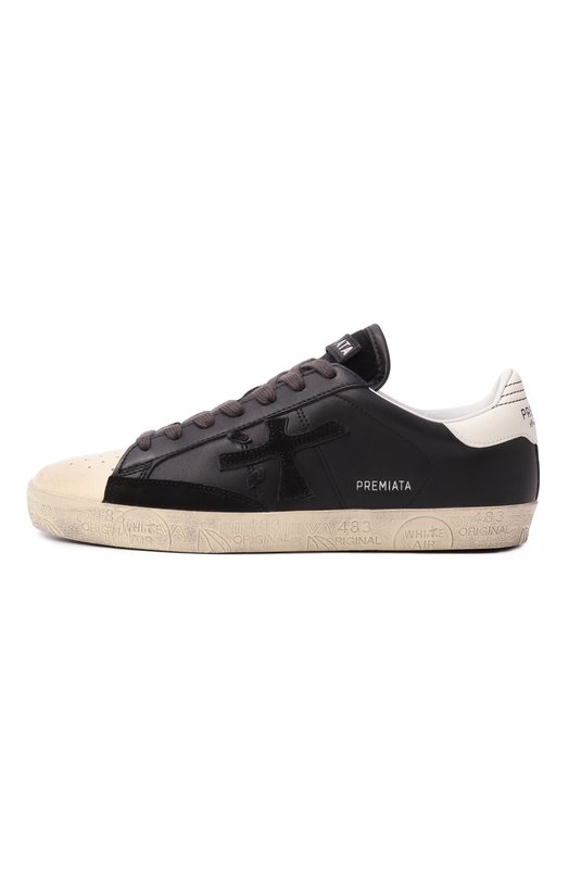 Кожаные кеды Steven-D Premiata STEVEND/VAR 7632 Чёрный  STEVEND/VAR 7632 Фото 4