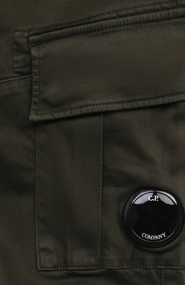 Детские хлопковые брюки C.P. COMPANY хаки цвета, арт. 15CKPA052C-005531G | Фото 3 (Случай: Повседневный; Материал сплава: Проставлено; Нос: Не проставлено; Материал внешний: Хлопок)
