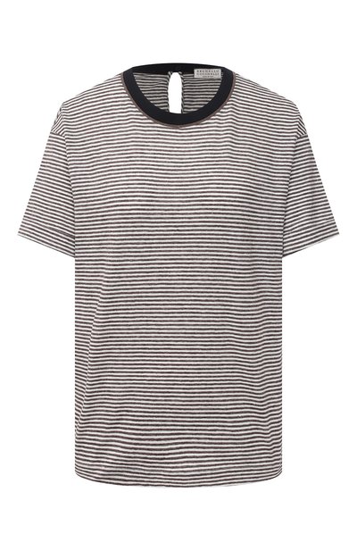 Женская льняная футболка BRUNELLO CUCINELLI, арт. MH964HL500