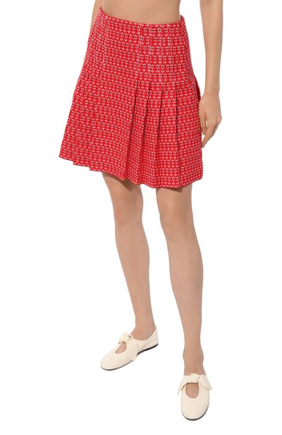 Юбка из хлопка и шерсти GUCCI красного цвета по цене 141120 руб., арт. 633220 ZAFBK, фото 3 Юбка из хлопка и шерсти GUCCI, арт. 633220 ZAFBK, фото 3