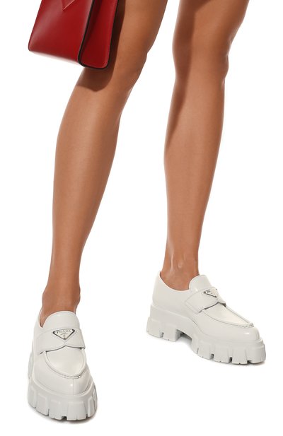 Кожаные лоферы monolith PRADA, арт. 1D663M-055-F0009-055, фото 3