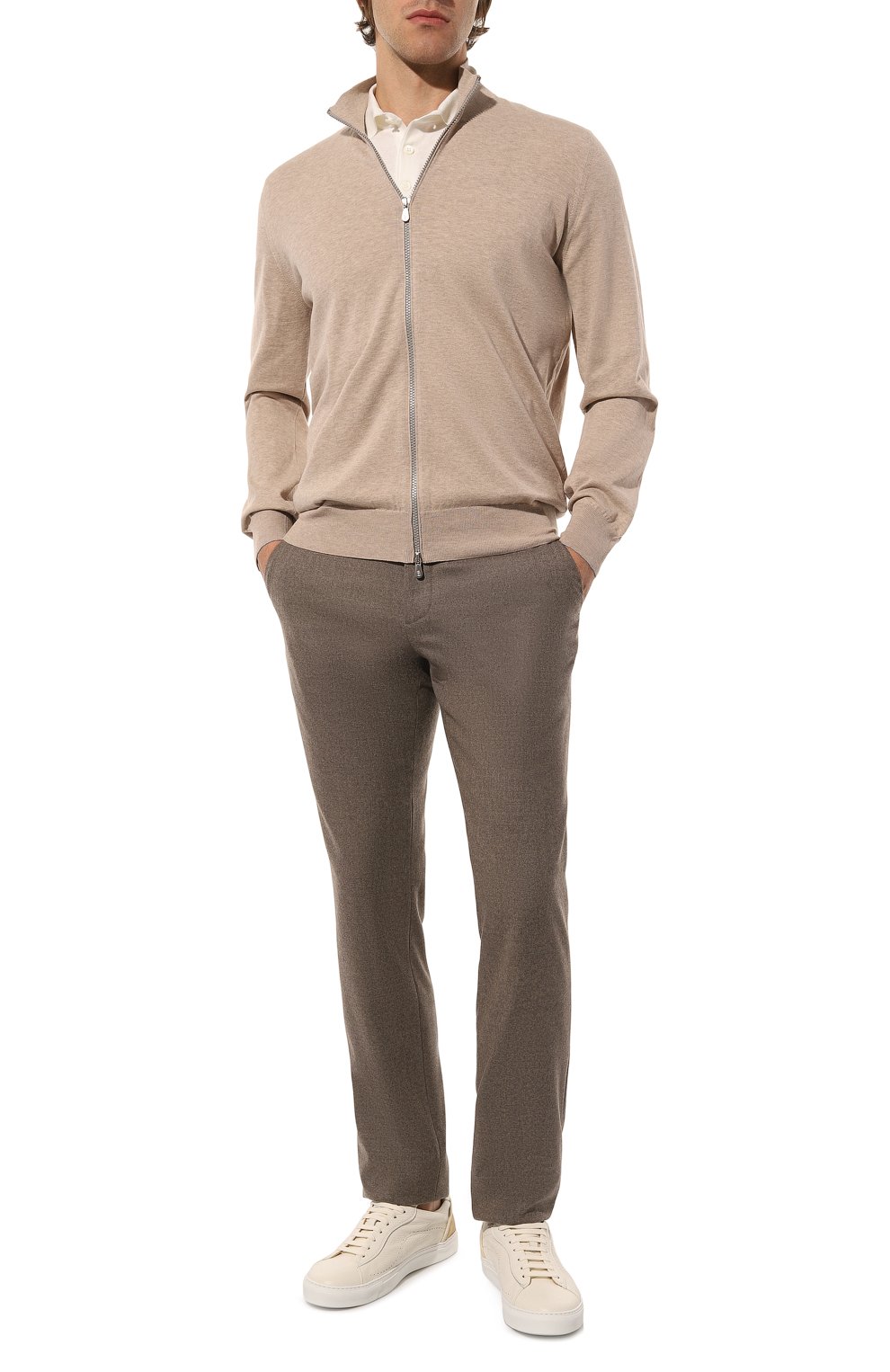 Хлопковый кардиган BRUNELLO CUCINELLI бежевого цвета по цене 115000 руб., арт. M2900106, фото 2 Хлопковый кардиган BRUNELLO CUCINELLI, арт. M2900106, фото 2