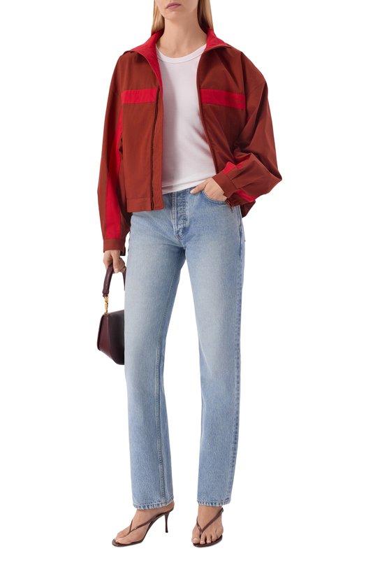 Хлопковый бомбер Saint Laurent 851251/Y6J98 Коричневый  851251/Y6J98 Фото 2